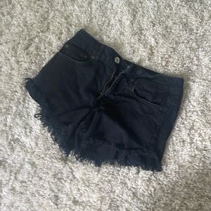 Black jean shorts